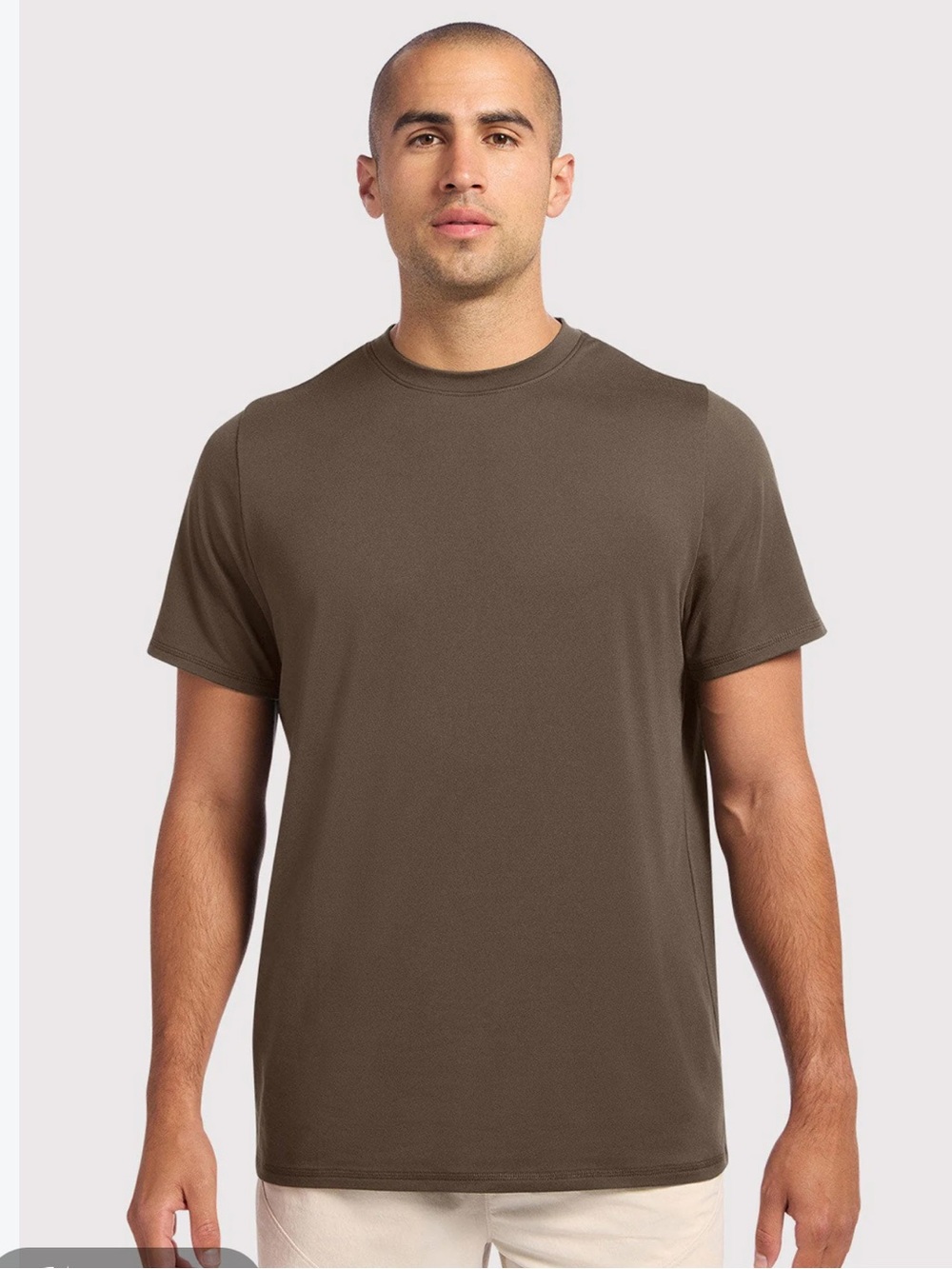 nuuds Men's Short Sleeve Crew Neck Tee in Taupe M